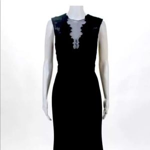 Theia lace sheath long dress; great condition